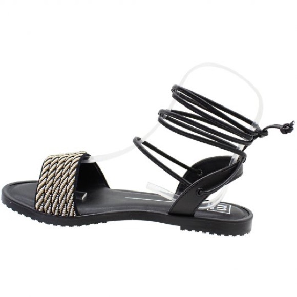 Moleca Women’s Black Casual Strappy Flat Sandals - Picture 3 of 6